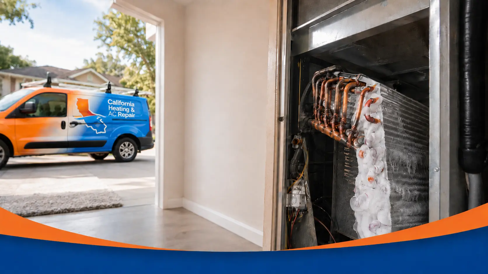 Evaporator coil replacement on a residential air conditioning system in Fresno, California
